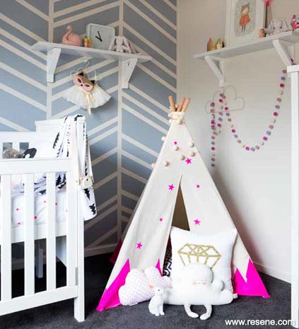 Make chevron stripes with masking tape