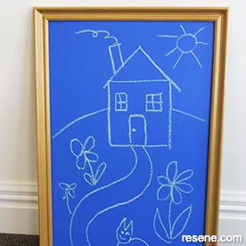 Paint a blue chalkboard