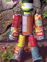 Make a tin can scarecrow