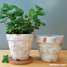 Distressed terracotta pots 