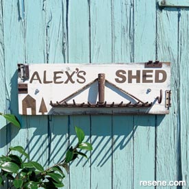 Rustic potting shed sign 