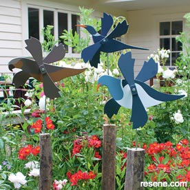 Native bird whirligigs