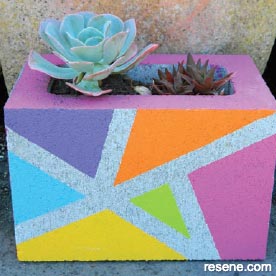 Concrete block planters