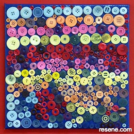 Picture made from assorted buttons