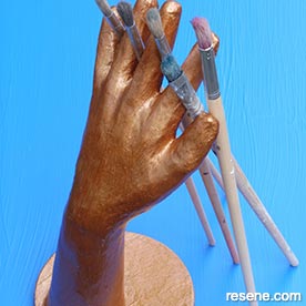 Create this fabulous golden hand 