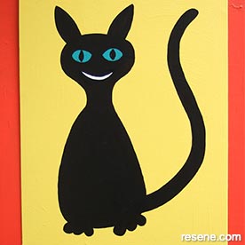 A lucky black cat painting 