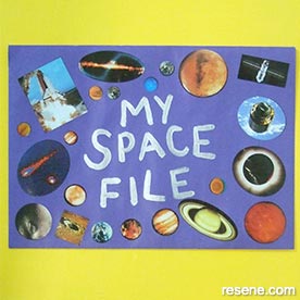 Kids decorated storage folder art project