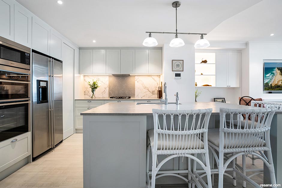 A modern kitchen with different sheen levels