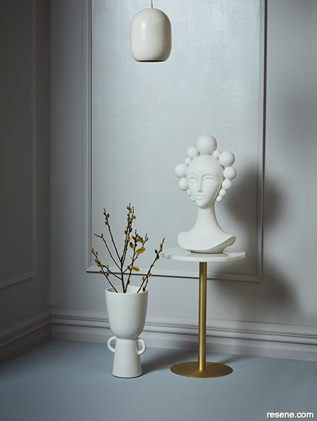 An interior with a shimmering paint effect