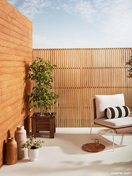 Outdoor living area using Resene stains and clears