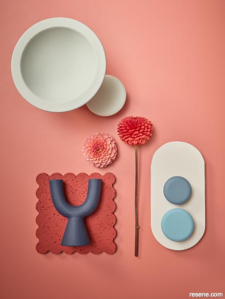 A moodboard showcasing light reds