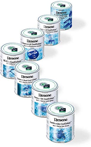The Resene CoolColour paint range