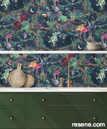 Resene Brand McKenzie Wallpaper Collection - Room using BMCF00301C