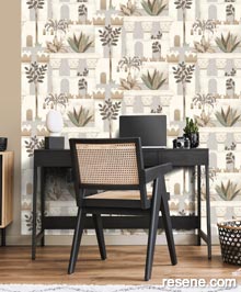 Resene Nomade Wallpaper Collection - Room using M659-07
