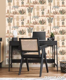 Resene Nomade Wallpaper Collection - Room using M659-08