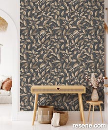 Resene Nomade Wallpaper Collection - Room using M660-09