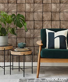Resene Nomade Wallpaper Collection - Room using M689-08
