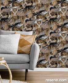 Resene Nomade Wallpaper Collection - Room using M695-08