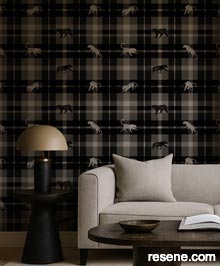 Resene The Icon Edit – Black & White Wallpaper Collection - Room using 64500 