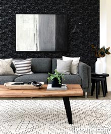 Resene The Icon Edit – Black & White Wallpaper Collection - Room using 64501 