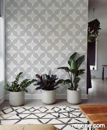 Resene The Icon Edit – Black & White Wallpaper Collection - Room using 64502 