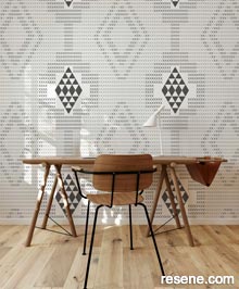 Resene The Icon Edit – Black & White Wallpaper Collection - Room using 64503 