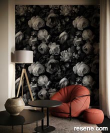 Resene The Icon Edit – Black & White Wallpaper Collection - Room using 64505 