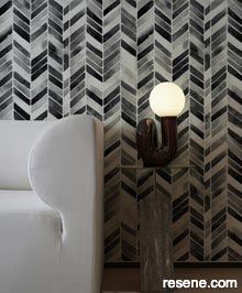 Resene The Icon Edit – Black & White Wallpaper Collection - Room using 64516 