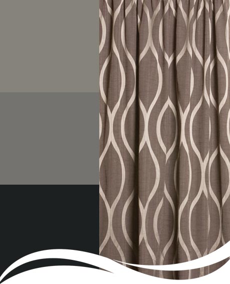 Kinetic curtains in Charcoal