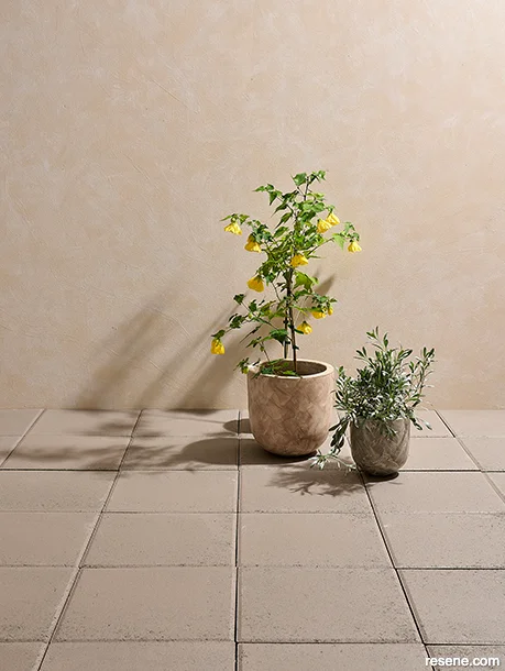 Textured paint effect on an outdoor area