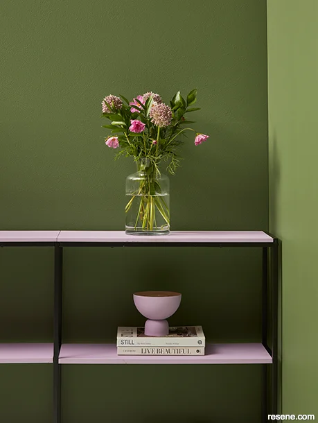 An interior with a gentle mix of hues