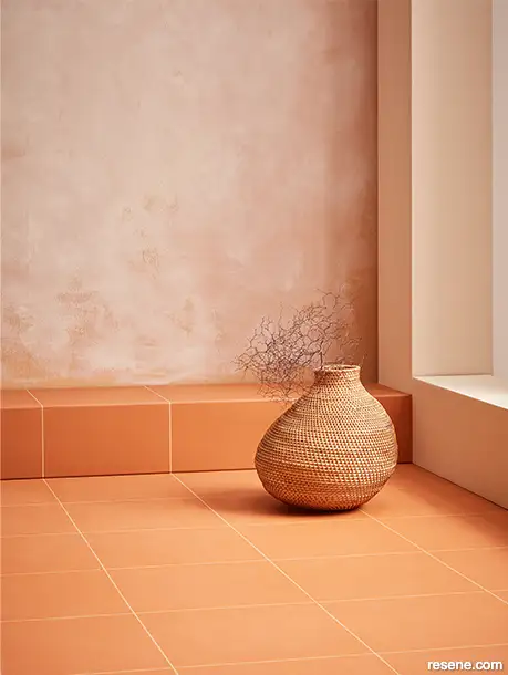 A terracotta tiled floor