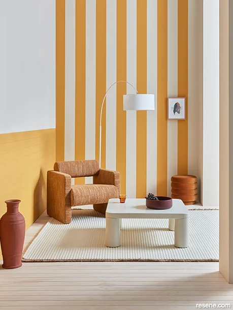 Bold hues and patterns - painted stripes