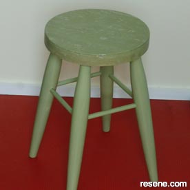 Paint a wooden stool