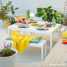 Paint and decorate your outside dining space