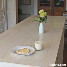 Whitewashed kitchen table