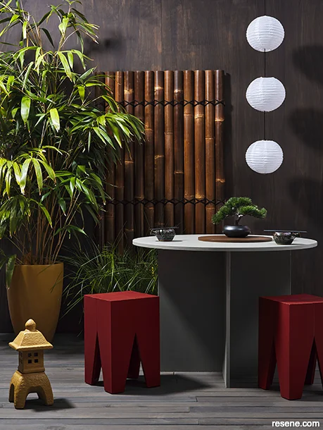 A Japanese-inspired outdoor living space