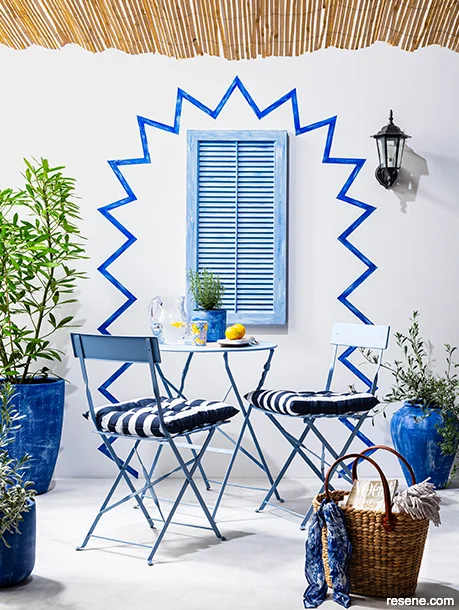 A Mediterranean inspired outdoor dining area