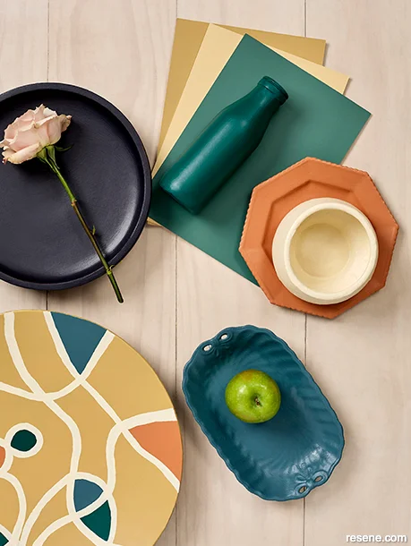 A moodboard featuring jewel-toned hues