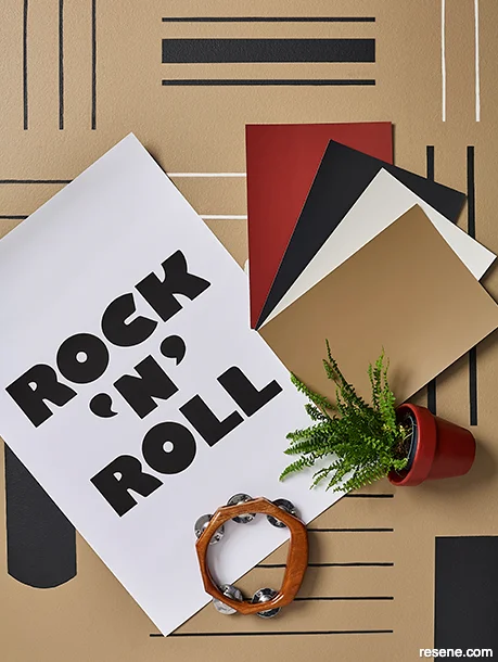 A retro 70s-inspired moodboard - warm wood in interiors
