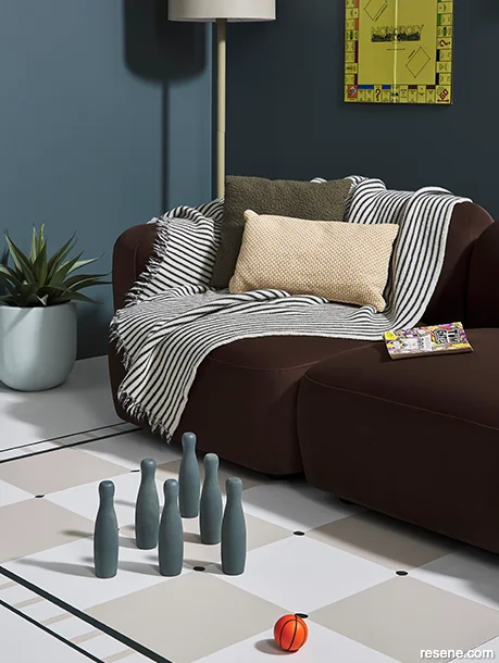 A rumpus room with gaming accessories