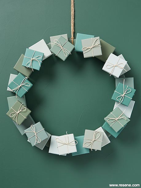 Square box Christmas wreath