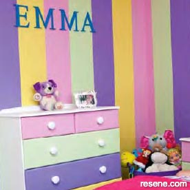 Pastel stripes girl's room