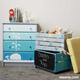 Painted furniture - whale themed