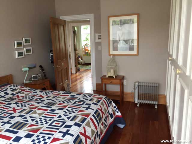 Bedroom in Resene Sour Dough, Resene Parchment
