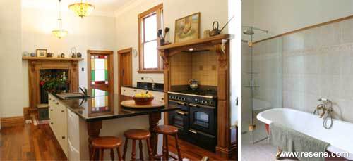 Redecorated kitchen and bathroom