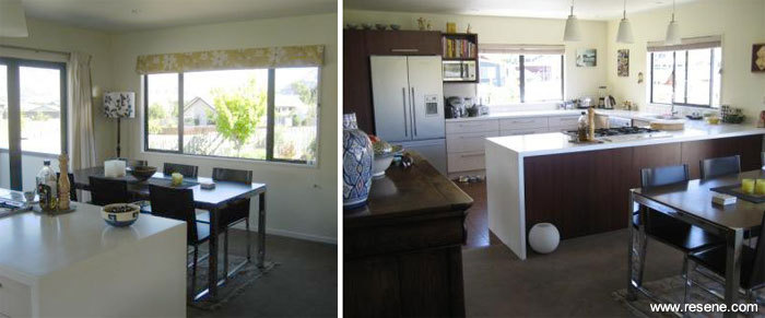 Repainted kitchen and dining room