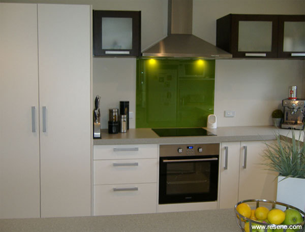 A vibrant kitchen splashback