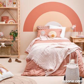 A rainbow headboard