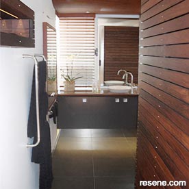 Modern black and white bathroom
